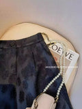 Black Jacquard Suit Shorts Girls Summer 2024 New Short High-Waisted Socialite Casual