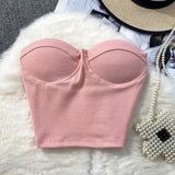 Zingj Color Strapless Vest Female Wearing Sexy Hot Girl Short Crop Slim Thin With Chest