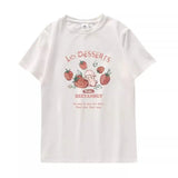 Aesthetic Summer New Cartoon Strawberry T-shirts Harajuku Short Sleeve Loose OCasual Tops Women O Neck All Match Casual