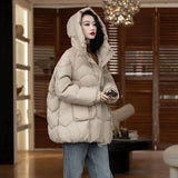 Retro In The Long Down Jacket Female 2024 Winter Fashion Design Sense Hemp Flower Tassel Warm White Duck Down Coat Tide-Outfit