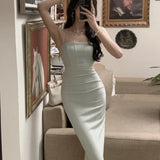 New Elegant Spaghetti Strap Midi Dress Women Sexy Prom Evening Bodycon Party Birthday Club Fashion