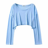 Zingj New Summer Solid Color Sweater Air Conditioning Shirt Women's Pullover Round Neck Loose T-Shirt