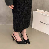 High-Heeled Black Bag Head Sandals Women To Increase The Spring And Summer Explosion Of Niche High-Grade High-End Temperament With Skirt Pointed Single