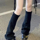 Zingj Subculture New Pure Color Knitting Pile Pile Socks Set Female Japanese And Korean Jk Foot Socks Set Versatile Leg Tube Socks-Outfit
