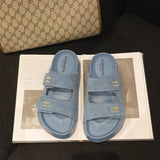 Version Of Thick Bottom Slippers Women Wear 2025 Summer New Seaside Beach Cool Slippers Casual