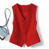 Zingj Vest Female Small Vest 2024 Spring And Autumn New Slim Outside Fold Wear Women's Vest Blue Short Horse