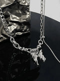 Butterfly Pendant Link Chain Necklace- Outfit