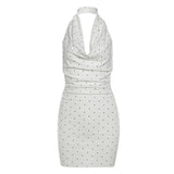 Summer New Women's Sexy Temperament Fashion Collar Hanging Back Hanging Neck Prints A Waistless Sleeveless