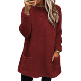 Long Sleeve Pocket Fleece Sweatshirt T-shirt