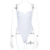 Women Fashion Summer Sleeveless Solid Color Bodycon Tops Tank Bodysuit 2021 Female Clothing Streetwear Wholesale