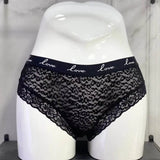 Fashion Women Sexy Lace Panties Low-waist Underwear Female G String Transparent Lingerie LOVE Letter Embroidery