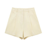 Women's 2025 Spring New Fashioned Colored Flax-Blend Vest + Shorts