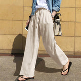High Waist Cotton Solid Color Casual