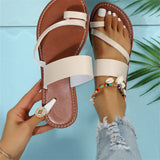 Zingj Large Size Slippers Female Summer New Round Head Set Toe Flat Bottom Wear Casual