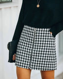 women Plaid skirt autumn new style commuting houndstooth skirt A-line length lady short skirt good fashion women