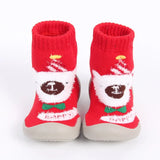 6 to 36M Christmas Children's Indoor Socks With Soft Rubber Sole Baby Walking Shoes Girls Winter Non-slip Floor