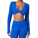 Zingj Show Chest Yoga Sports Top Set Fingers High Elasticity Sense Of Running Fast Dry Yoga Fitness Long Sleeve Women-Outfit