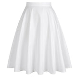 Women's Runway Cotton Retro Vintage Skirt Black Faldas High Waist A Line Rockabilly Jupe 50s Swing Umbrella Skirts Pin Up
