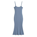 Zingj Trendy Women's Dress Hot Girls Sexy Basic Solid Color High Waist Show Thin Medium-Long Halter Skirt Hip
