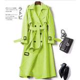 Zingj Female In The Long 2024 Spring And Autumn New Korean Version Of Large Size Popular British Wind Coat Over The Knee Black Coat