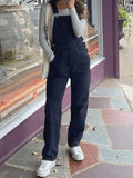 Washed Straight Leg Denim Overall- Outfit