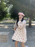 Pink Floral Quilted Coat- Outfit