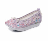 Zingj Shoes, Hanfu Shoes Single Shoes / Cotton Shoes Ancient Costume Ming Embroidered Cloth Shoes Warped Head