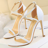Shoes Fashion High Heels Shoes Patent Leather Woman Pumps Sexy Women Heels Blue Sliver Stiletto Heels Women Sandals