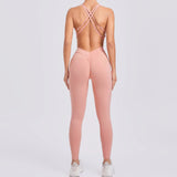 Zingj Adjustable Button Yoga Jumpsuit With Breast Mat Sexy Backsports Fitness Jumpsuit 21320- Outfit