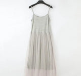 Women Summer Spaghetti Mesh Dress Sleeveless Comfy Modal Princess Dress Sundress for