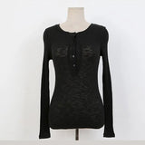 Autumn Women Cotton T Shirt Long Sleeve White Tee Shirt Femme Female Slim Sexy Deep V Neck Tops Knitted Fashion