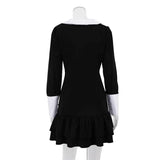 Zingj Wind 2023 Spring And Autumn New French Little Black Dress Fashion Color Lapel Show Thin Wrap Hip Dress Women-Outfit