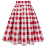 Uniform Student 3XL Vintage Women Pleated Skirts Plaid Print 2022 Midi 50s 60s Rockabilly Pin Up High Waist Summer