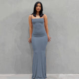 Slip Sleeveless Backless Maxi Dress Women 2022 Y2k Summer Bodycon Elegant Sexy Outfits Ladies Birthday Party Club