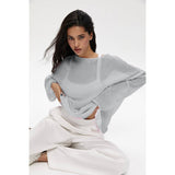 Spring Summer Hollow Sweater Women In Wind Loose Knitted Long-Sleeved Cover Ice Cream