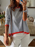 Knitted Striped Color Collision Design
