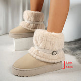 Autumn And Winter New Fashion Plus Velvet Wool Thick Middle-Capped Female Snow