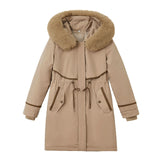 Send To Overcome The 2024 New Female Winter Down Cotton-Padded Jacket Waist And Thick Large Size Liner Can Be Dismantled Cotton-Padded Jacket Coat-Outfit