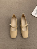 Zingj Head Mary Jane Shoes Women's Shoes 2024 Spring And Autumn New Thick With A Word With French Skirt Temperament Single
