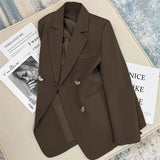 Zingj And Fall 2024 New Gray Korean Version British Style Suit Jacket Women's French Texture Fashion