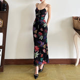 2025 New Women's Dress French Sexy Holiday Style Print Slings With Back To The Waist