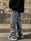 Men's Washed Vintage Star Straight Leg Jeans- Outfit