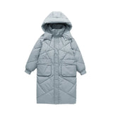Down Cotton Jacket Female Long Over The Knee 2024 Winter Cotton-Padded Jacket Korean Version Loose Oversize Cotton-Padded Coat Design Sense Coat-Outfit