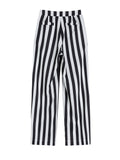 High Elastic Waist Black Brief Long Striped Harem Trousers New Loose Fit Pants Women Fashion Spring Autumn 2022