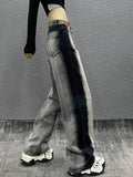 Zingj And Black Color Casual Jeans Female Spring And Autumn Straight Tube Loose Design Sense High Waist Show Thin Versatile Wide Leg Floor
