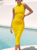 Bandage Dress 2022 New Women's Yellow Bandage Dress Bodycon Elegant Sexy Evening Club Party Dress High Quality