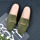 And Autumn Flat Bottom Bag Head Half Slippers Women Lazy Outside Wearing Casual Square Muller Single Shoe Size 41-44