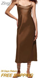 Women Sexy Bodycon Maxi Dress Ladies Low Cut Spaghetti Strap Dress Sleeveless Sling Long Dress Party