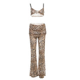 Spring And Summer New Women's Solid Color Sexy Breast Sling Vest Micro-Horn Trousers