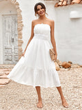 Spring / Summer 2025 New Women's Casual Solid Color Chest Closed Waist Dress